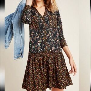 Maeve Marlie Floral Tiered Shift Dress Womens Size 10